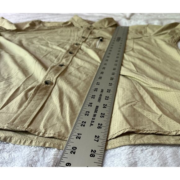 Canada Weathergear Mens Beige Short-Sleeve Button-Down Shirt Large Vented Back - Picture 8 of 12